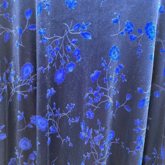 K C Spencer Women's Velvet Floral Whimsigoth Dark Fairy Dress Blue Size 18W - Picture 10 of 10